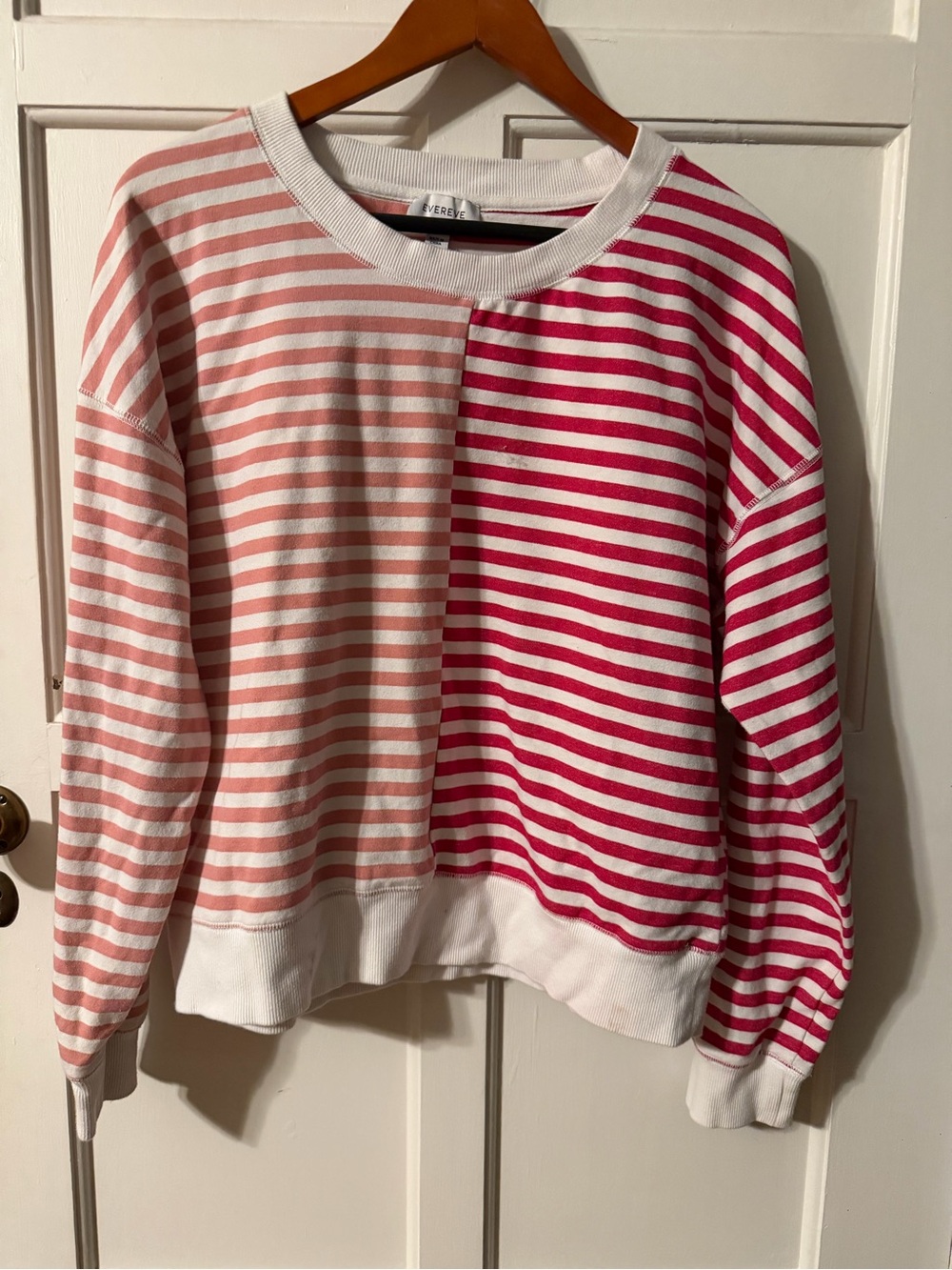 Striped Pink & Light Pink Crewneck Sweatshirt